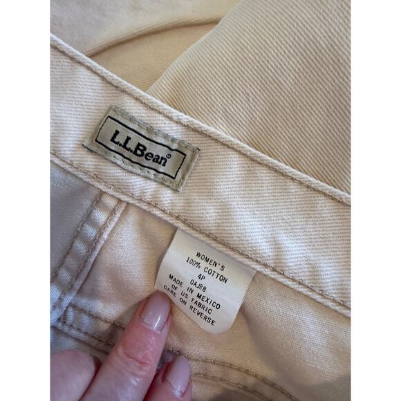 LL Bean Rigid Denim Straight Leg Jeans Off White 4P - Picture 4 of 4